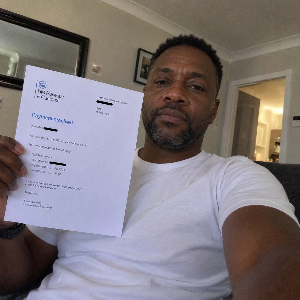TaxBack UK customer refund success photo